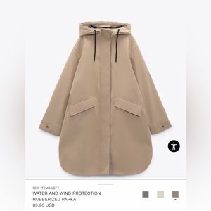 Zara raincoat parka